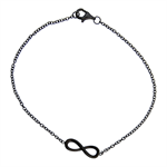 Miss Infinity, armbånd, sort sølv 